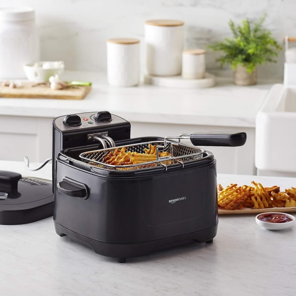 Amazon Basics 2 Liter Electric Deep Fryer, Black