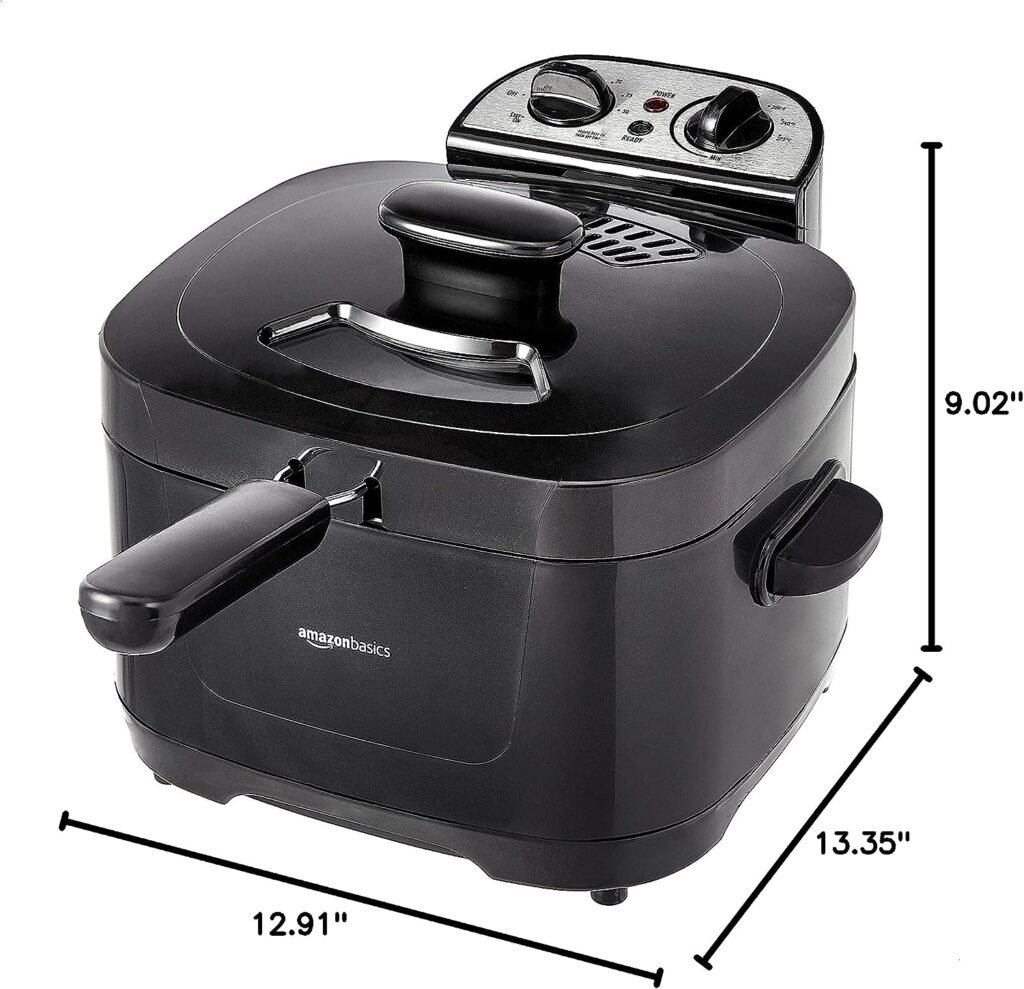 Amazon Basics 2 Liter Electric Deep Fryer, Black