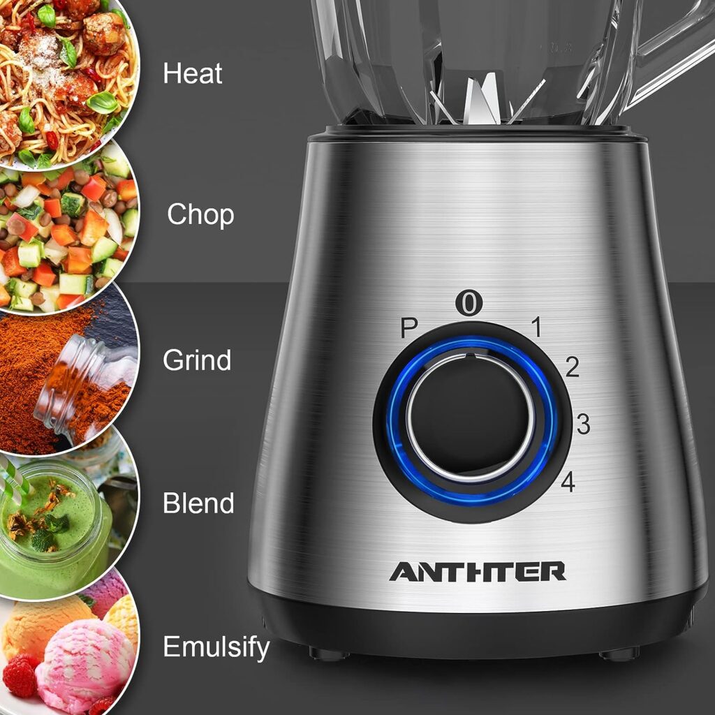 Anthter CY-212 Professional Blender, 950W Countertop Blenders for Kitchen,6 Stainless Steel Blades, Ideal for Puree, Ice Crush, Shakes  Frozen Drinks