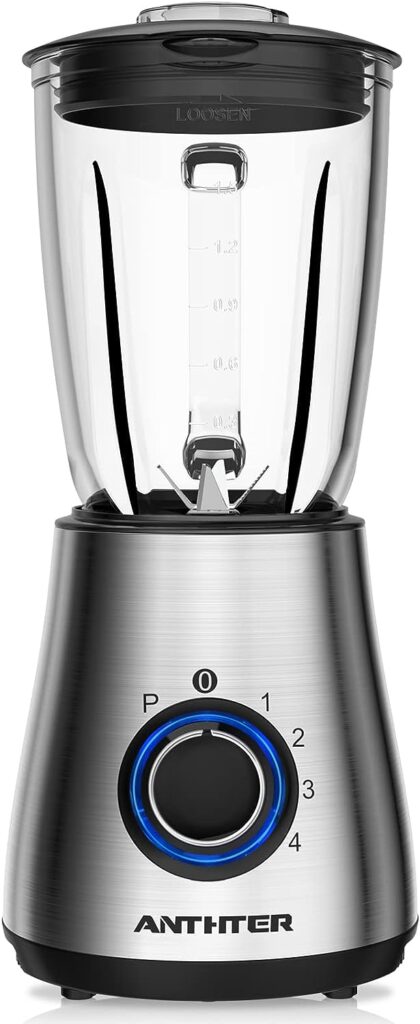 Anthter CY-212 Professional Blender, 950W Countertop Blenders for Kitchen,6 Stainless Steel Blades, Ideal for Puree, Ice Crush, Shakes  Frozen Drinks