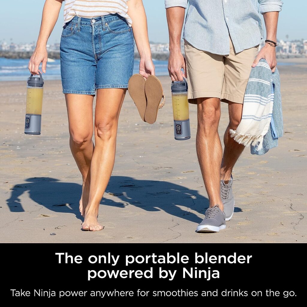 Ninja BC151NV Blast Portable Blender, Cordless, 18oz. Vessel, Personal Blender for Shakes  Smoothies, BPA Free, Leakproof Lid  Sip Spout, USB-C Rechargeable, Dishwasher Safe Parts, Denim Blue