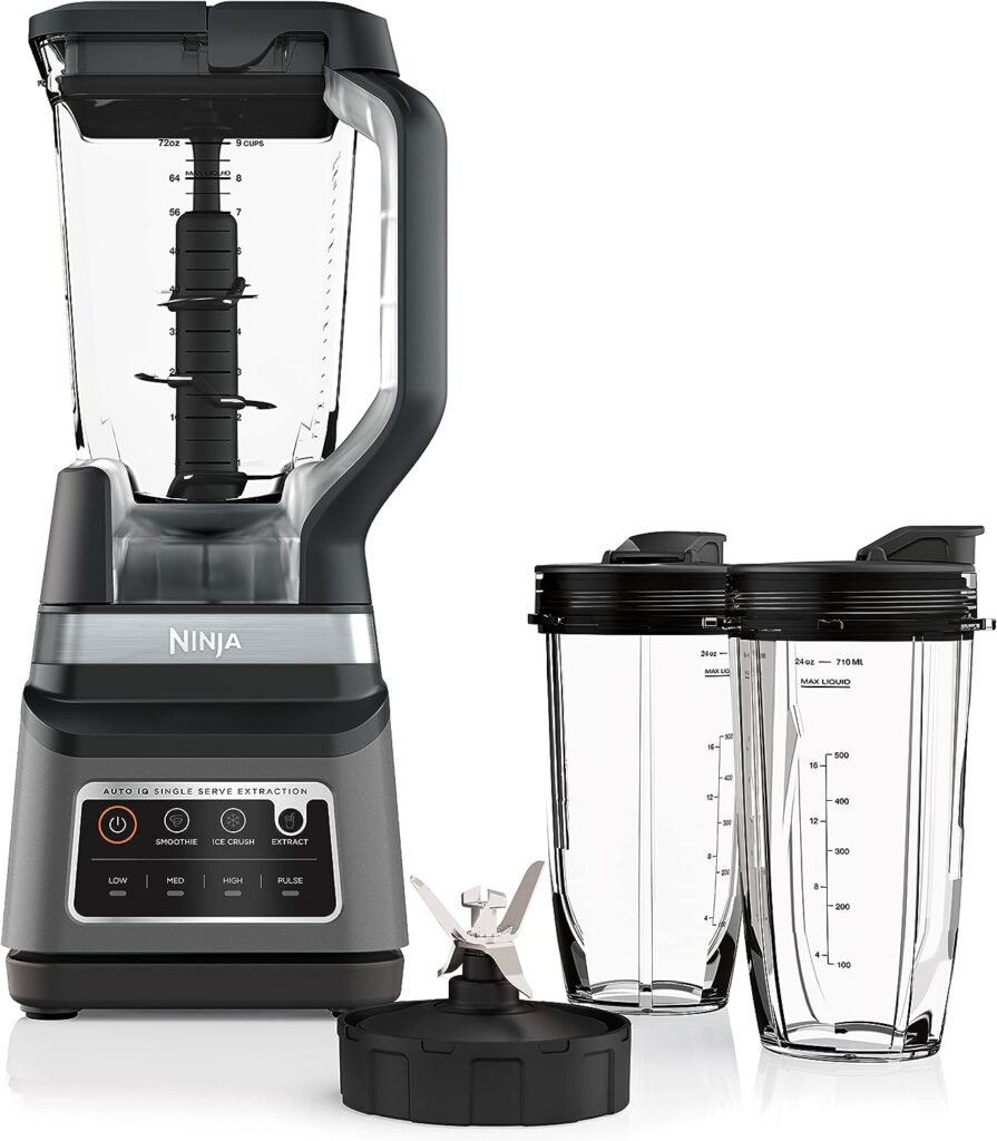 Ninja BN751 Professional Plus DUO Blender, 1400 Peak Watts, 3 Auto-IQ Programs for Smoothies, Frozen Drinks  Nutrient Extractions, 72-oz. Total Crushing Pitcher  (2) 24 oz. To-Go Cups, Black