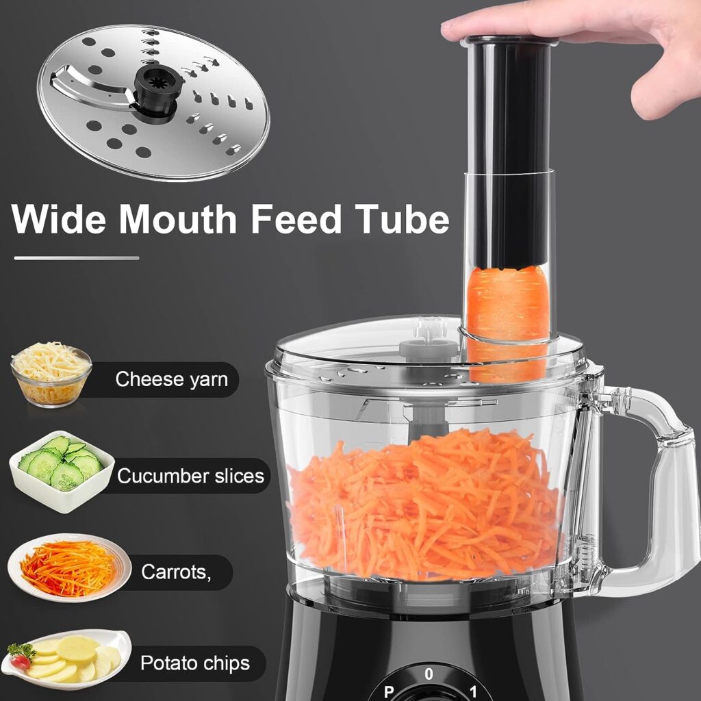 Food Processor, Anthter 600W Professional Food Processors  Vegetable Chopper, with 7 Processor Cups, Reversible Disc, Chopping Blade  Dough Blade for Chopping, Slicing, Purees  Dough