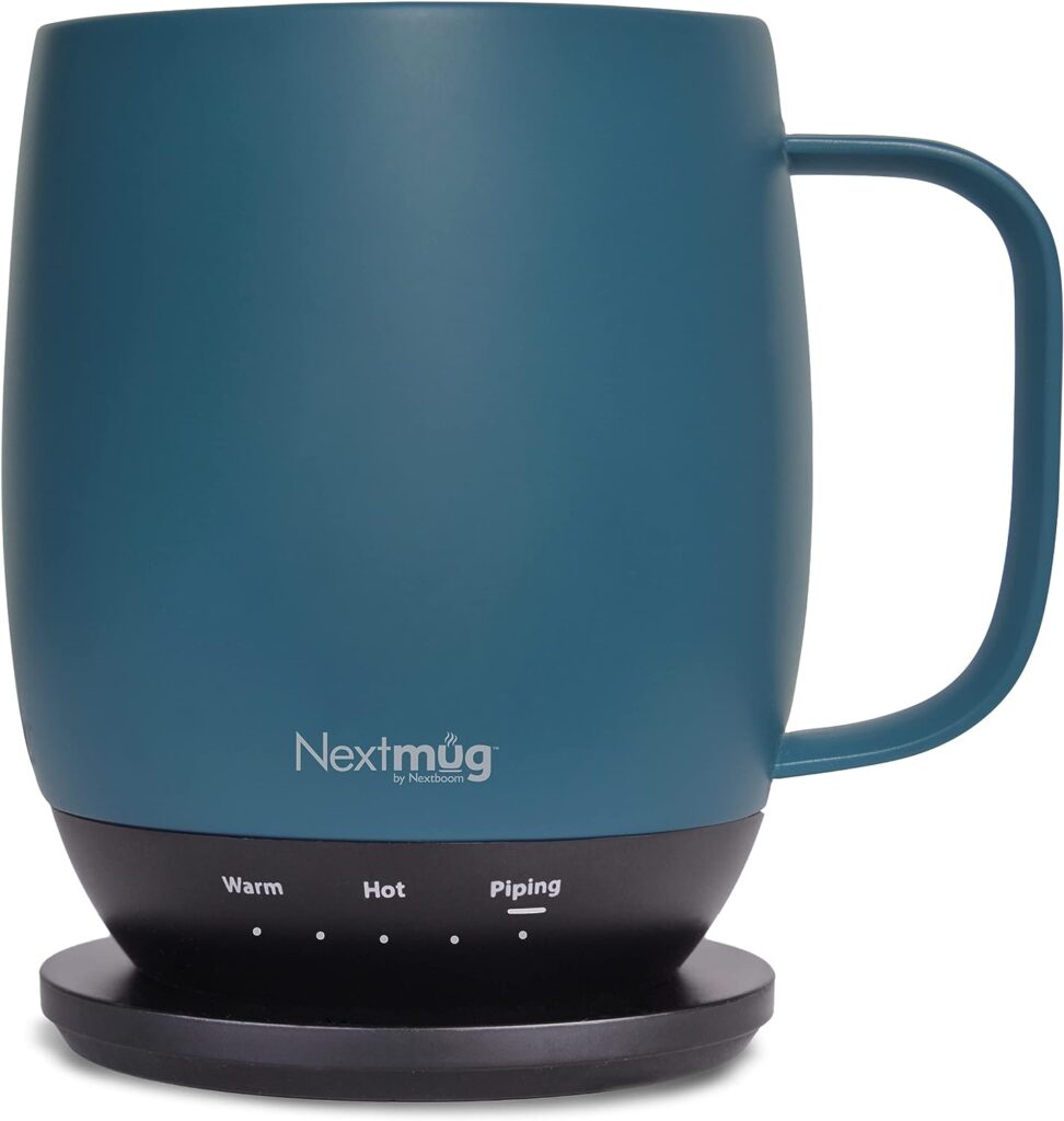 Nextmug - Temperature-Controlled, Self-Heating Coffee Mug (Slate Blue - 14 oz.)