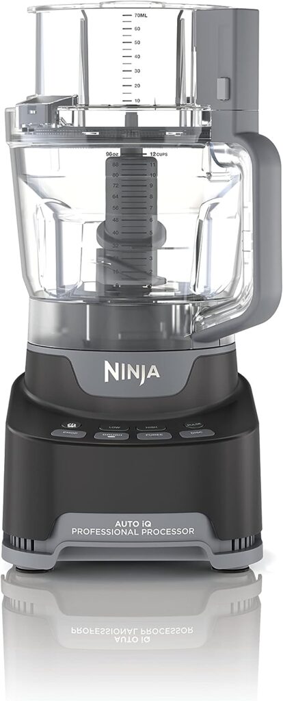 Ninja NF705BRN Professional XL Food Processor, Storage Box, 1200 Peak-Watts, 4-in-1, Chopping, Slicing/Shredding, Purees, Dough, 12-Cup Processor Bowl, 2 Blades  2 Discs, Feed Chute/Pusher, Black